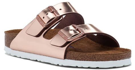 rose gold birkenstocks for women.